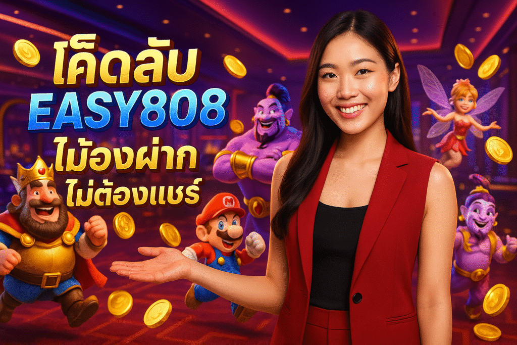โค้ดลับ EASY808 ไม่ต้องฝาก ไม่ต้องแชร์